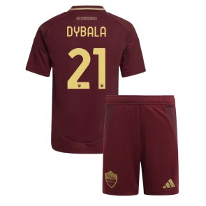 AS Roma Paulo Dybala #21 Hemmakläder Barn 2024-25 Kortärmad (+ Korta byxor)